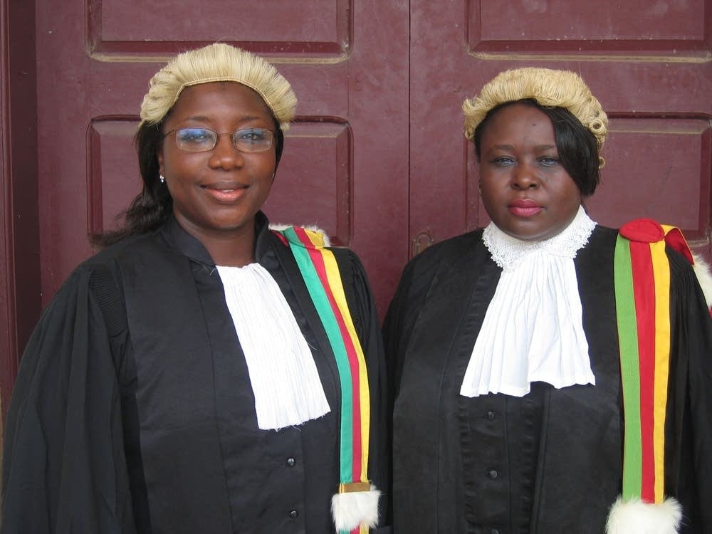 Cameroon prosecutor Vera Ngassa, stands with Judge Beatrice Ntuba in 2005. 