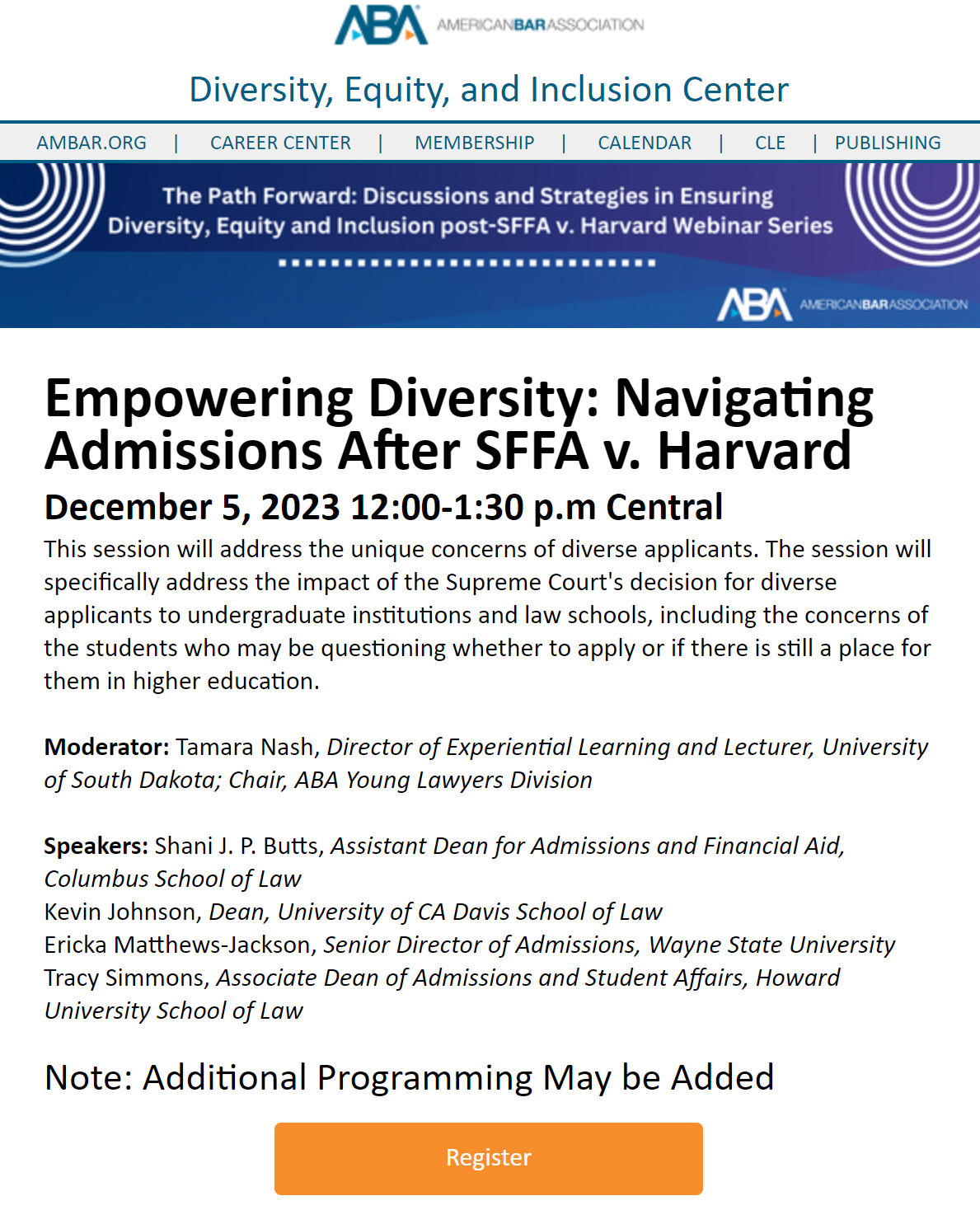 A flyer showing upcoming events.